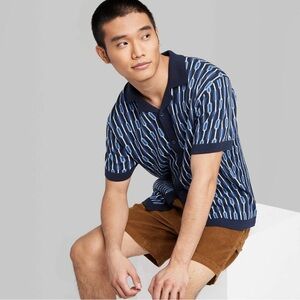 Original Use Men's Blue Patterned Shirt